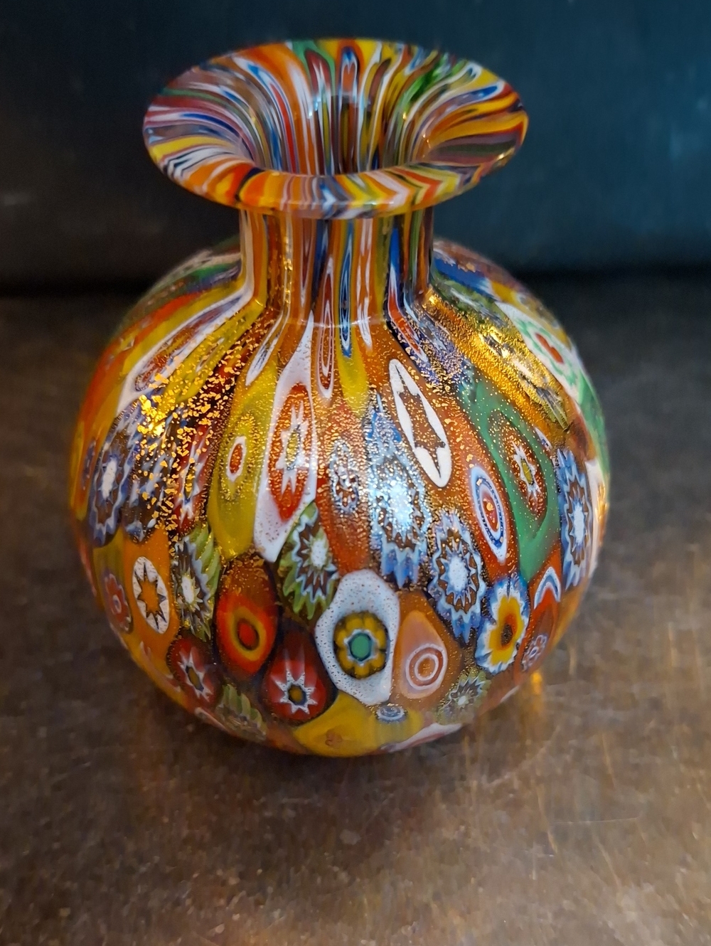 Vintage Murano Millefiori Campanella Miniature Vase